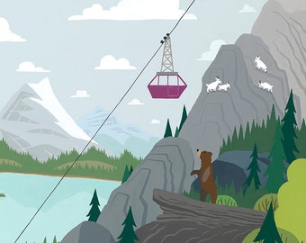 Rocky Mountain | A peaceful scenic image of a Gondola in the Rockies