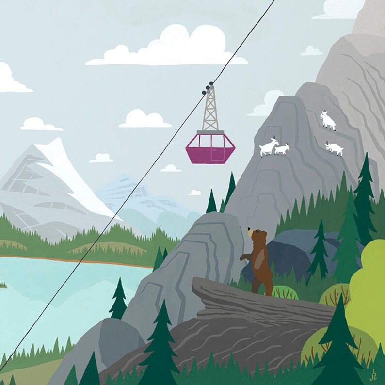 Rocky Mountain A peaceful scenic image of a Gondola in the Rockies image 1