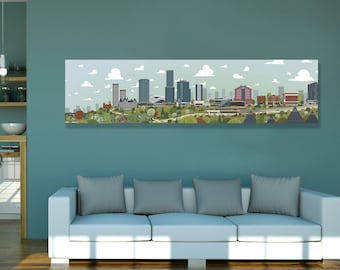 NUMBERED EDITION - Edmonton Skyline Canvas | A Unique Take on Alberta's Capital City Landmarks and Surrounding Area