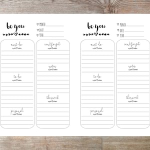 B6 Size TN Printable Planner Inserts Be YOU Daily Undated