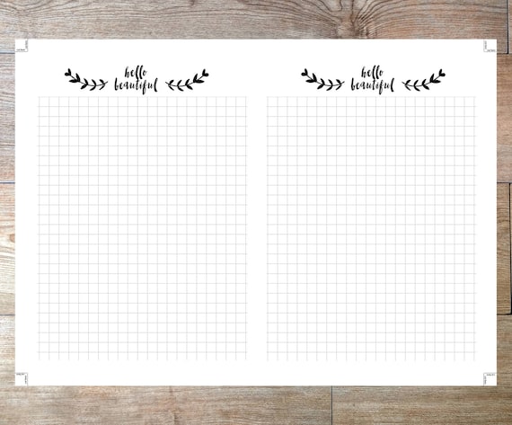 B6 Size TN Printable Planner Inserts Hello Beautiful Graph | Etsy