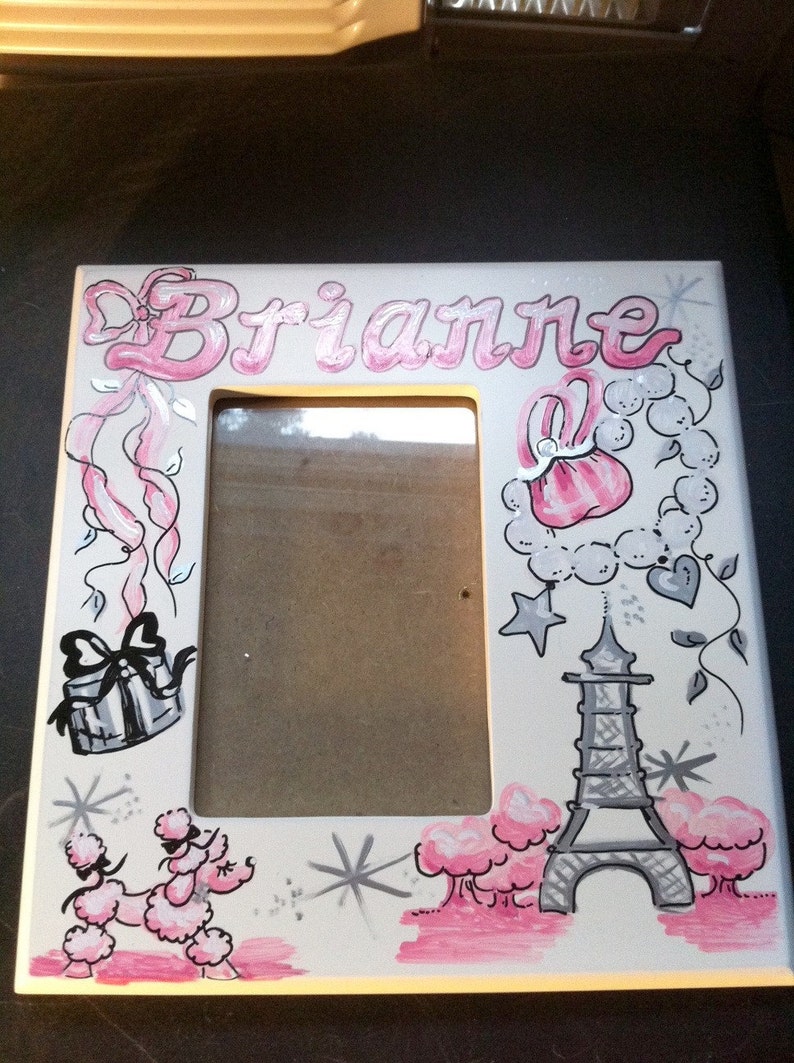 Picture Frame Paris Theme Handpainted and Personalized 4 X 6 Etsy