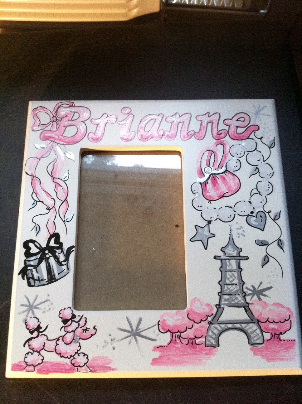 Picture Frame Paris Theme Handpainted and Personalized 4 X 6 Etsy