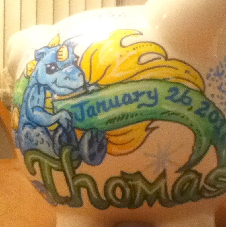 Personalized Handpainted Boy Dragon Piggy Bank image 3