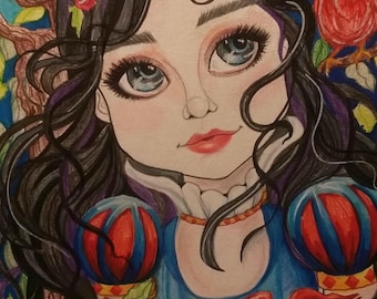 Snow White and The Apple Fairytale Fantasy Art Print