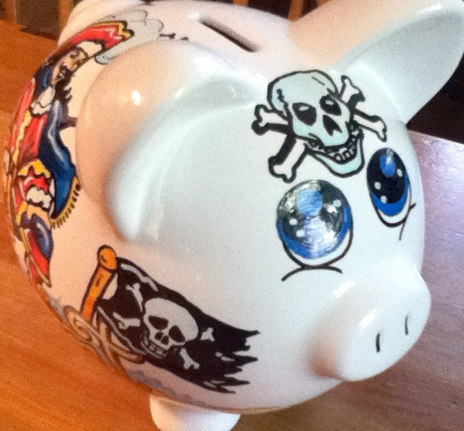 Personalized Piggy Bank Pirate Skull and Crossbones Etsy