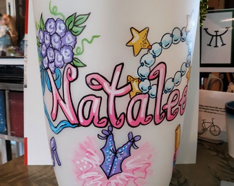 Dress Up Diva Wastebasket Handpainted and Personalized