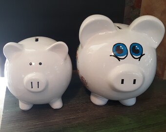 Piggy Banks Available Now ,Medium Bank, Handpainted Personalized Piggy Bank