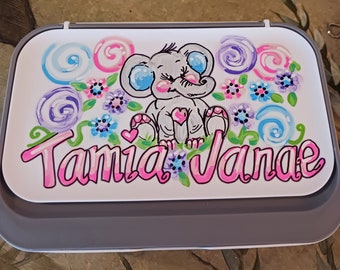Baby Wipes Large Size Refillable Table Case Girl Designs Personalized Handpainted