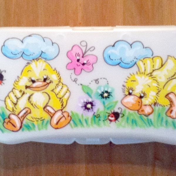 Baby Wipes Travel Case - Baby Girl Ducks - Handpainted and Personalized