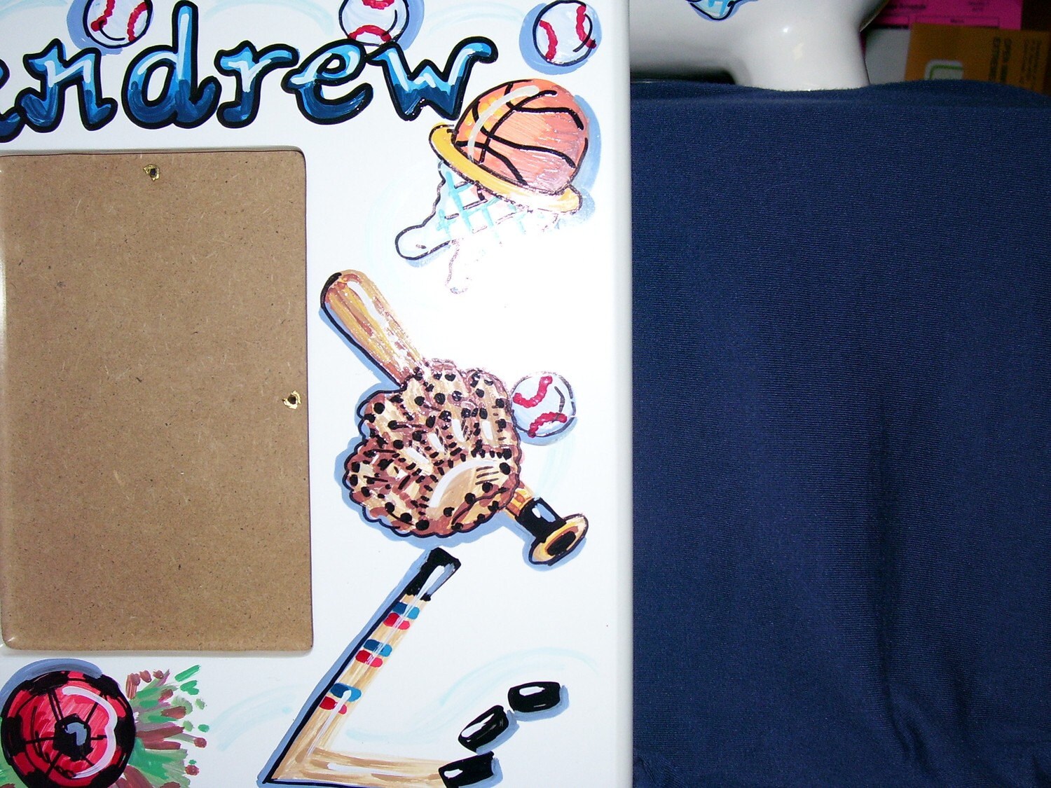 Picture Frame Sports Theme Handpainted and Personalized Etsy