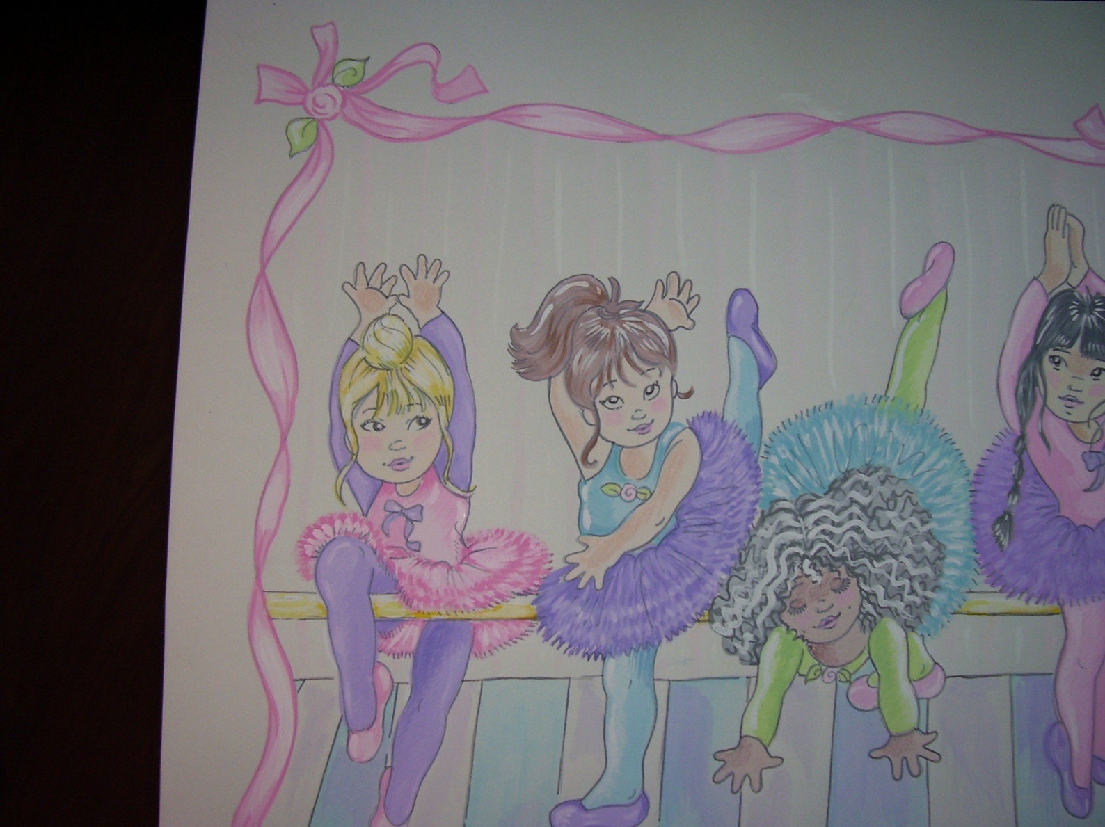 little ballerinas ballet theme - childrens art print - 8.5 x 11