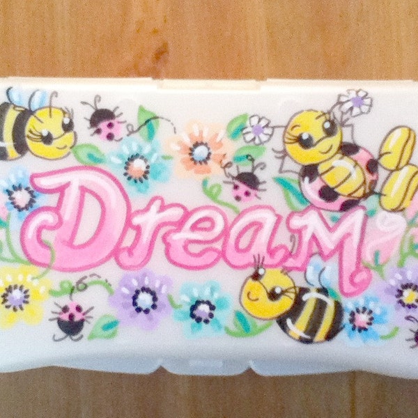 Personalized Baby Wipes Travel Case - Dream Ladybugs and Bees - Handpainted