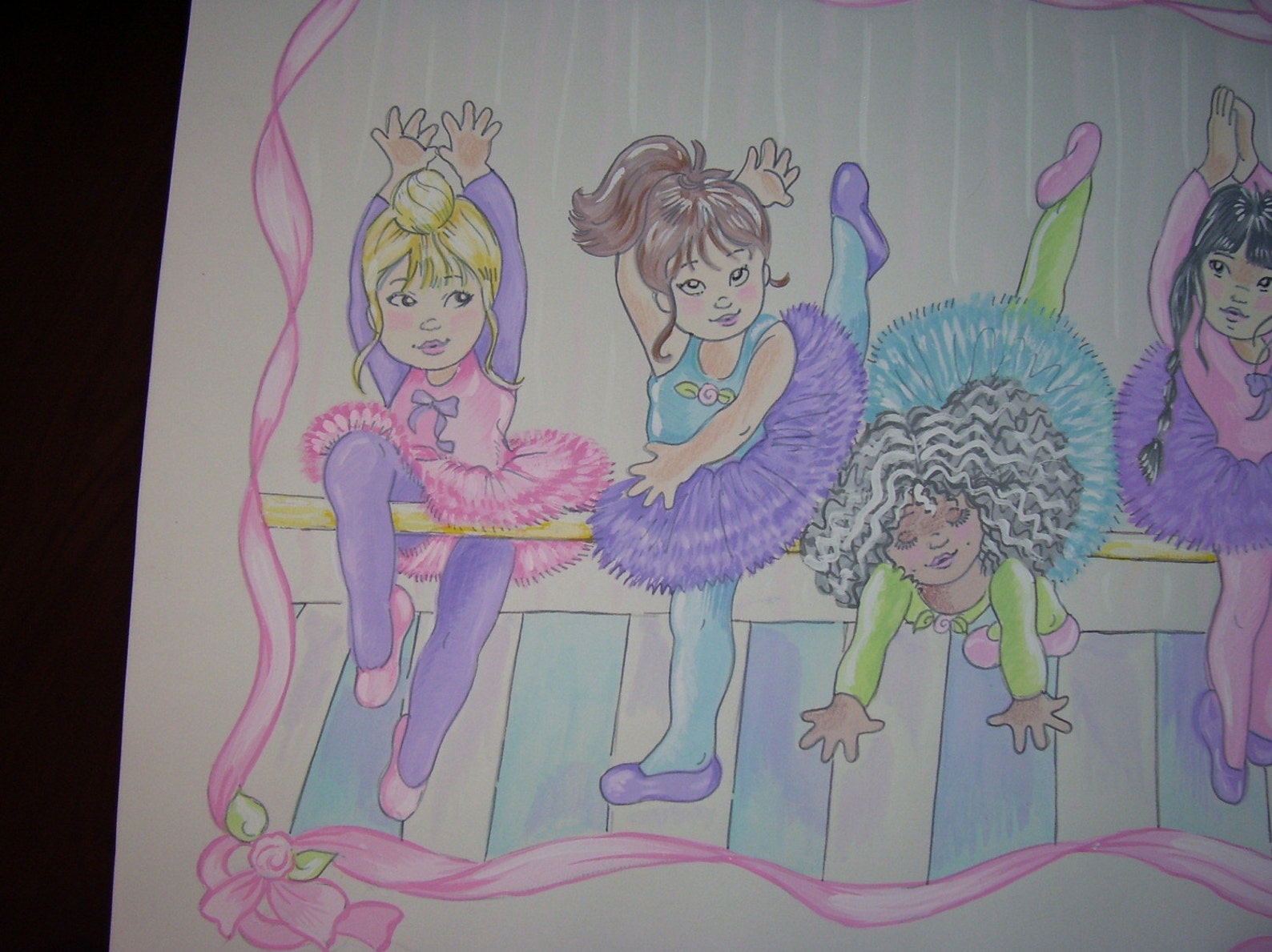 little ballerinas ballet theme - childrens art print - 8.5 x 11