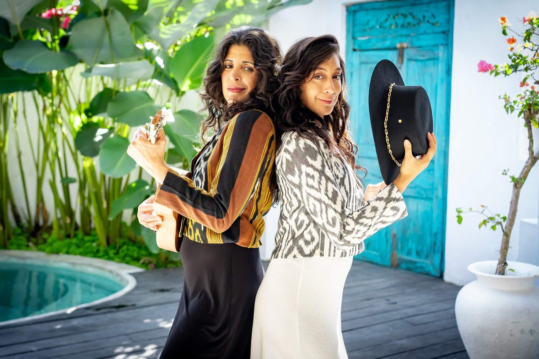 Bernstein Handgewebte Ikat Bolero Jacke Handgewebte Baumwolle