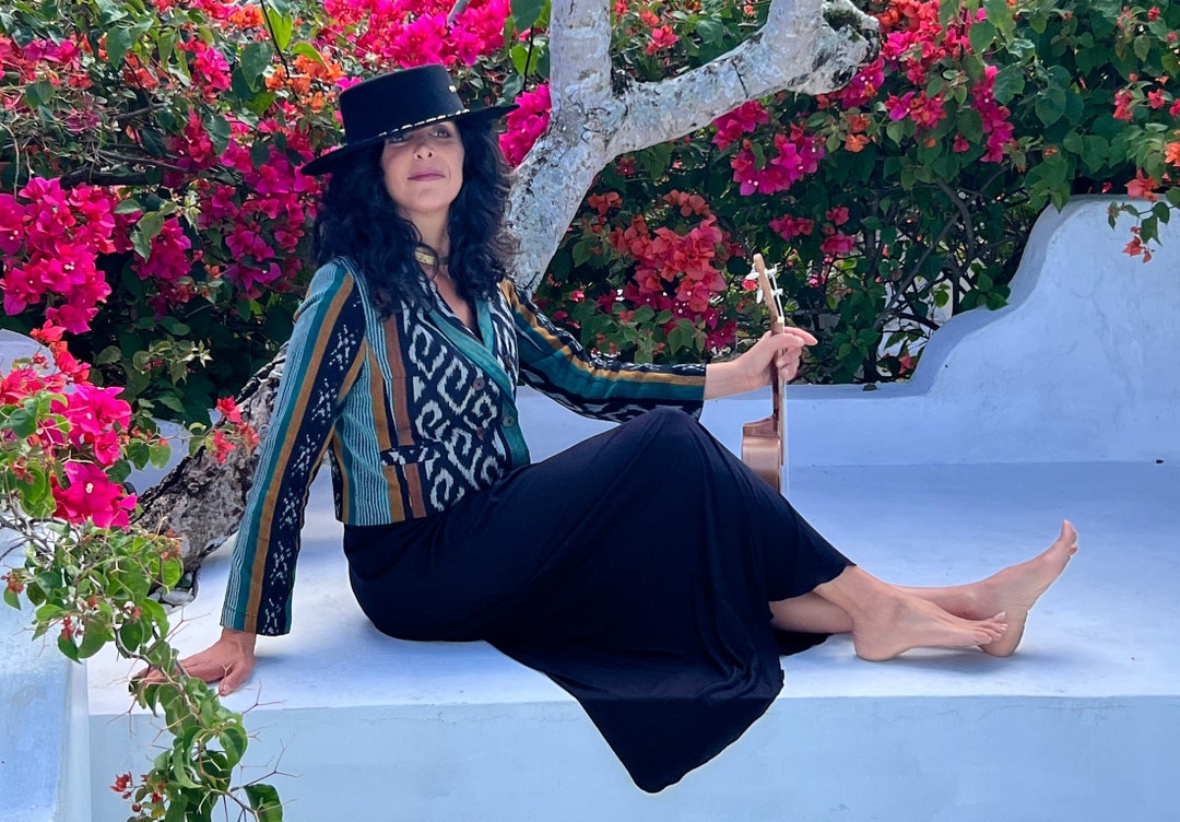 Jade Handgewebte Ikat Bolero Jacke Handgewebte Baumwolle