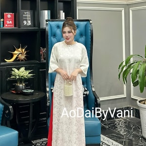 Set Ao Dai Thai Tuan /Traditional Long dresses Vietnamese/Vietnamese Traditional Outfit/Modern Ao Dai/ Ao Dai Cach Tan/ pants included/ B191