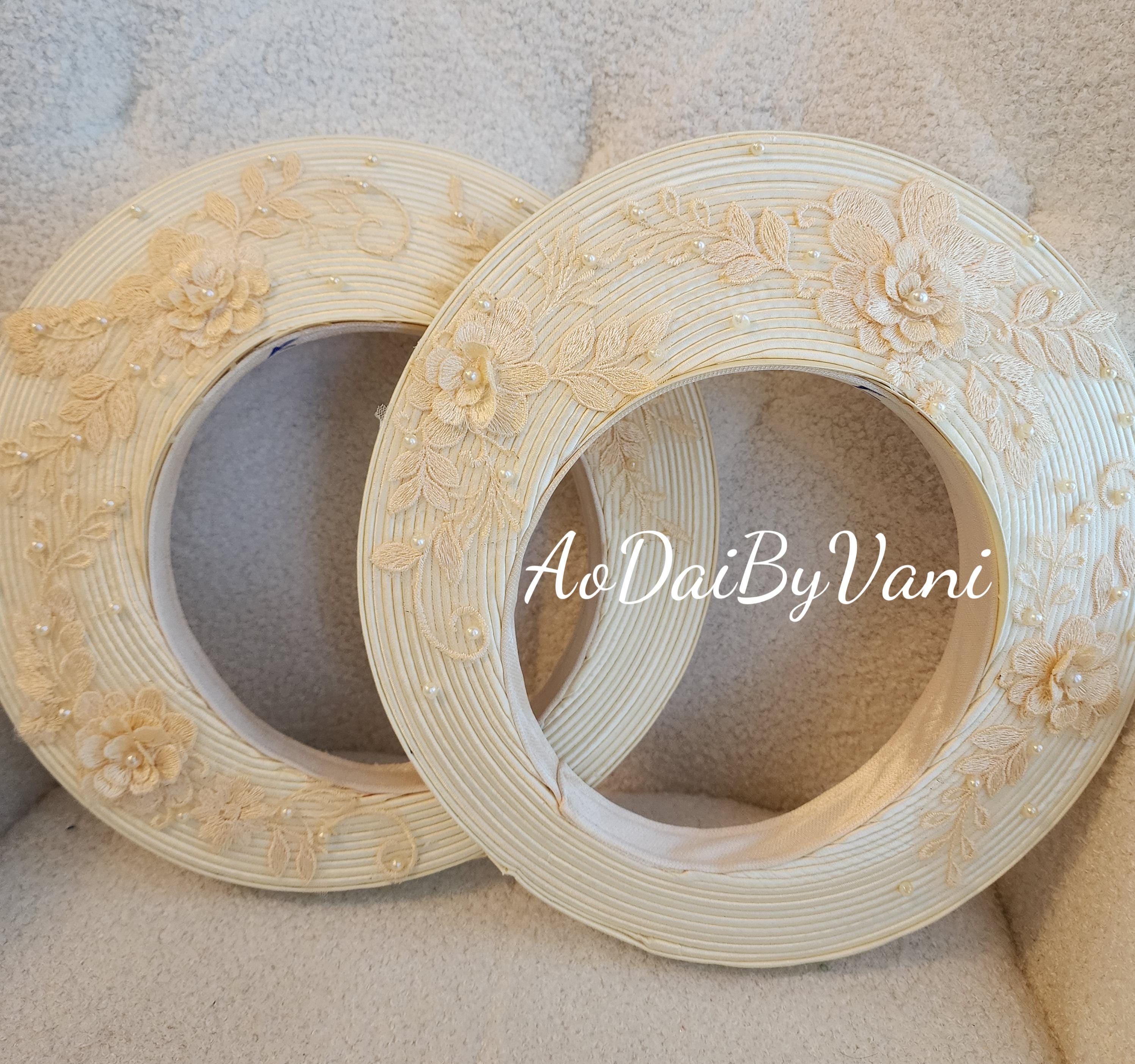 Silk Vietnamese Bride Headpiece: Cream Floral Mấn Cô Dâu - Etsy display picture 3