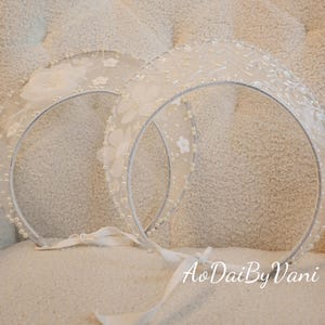Silk Vietnamese Bride Headpiece: Floral Ao Dai Accessory