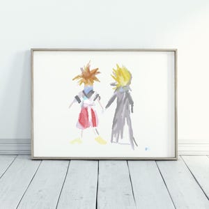 Kingdom Hearts Replica Drawing Poster Sketch - Namine&#39;s Art Series 2 Kairi Sora Mickey Goofy Nobody Organization XIII