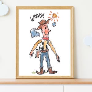 Stampa artistica di Toy Story: replica della stanza di Andy - Woody, Buzz e Mr. Potato Head