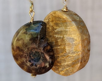 Poignées d'ammonite, paire de poignées d'éventail, poignées de ventilateur de plafond, poignées de chaîne argentées ou dorées, ensemble de poignées fossiles