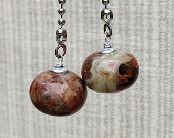 Poppy Jasper Light Pulls: Artful Living, Red & Silver Pull Chains