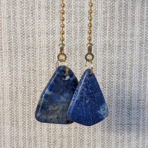 Chunky Stone Ceiling Fan Pulls, Decorative Fan Pulls, Pair of Fan Pulls, Sodalite Dangles