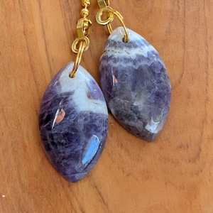 Amethyst Fan and Light Pull Set: Purple & Gold Chain Pulls, Gemstone Home Decor