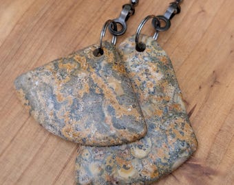 Gray & Tan Animal Print Ceiling Fan Pulls: Stone and Gun Metal Hardware, Cozycore Home