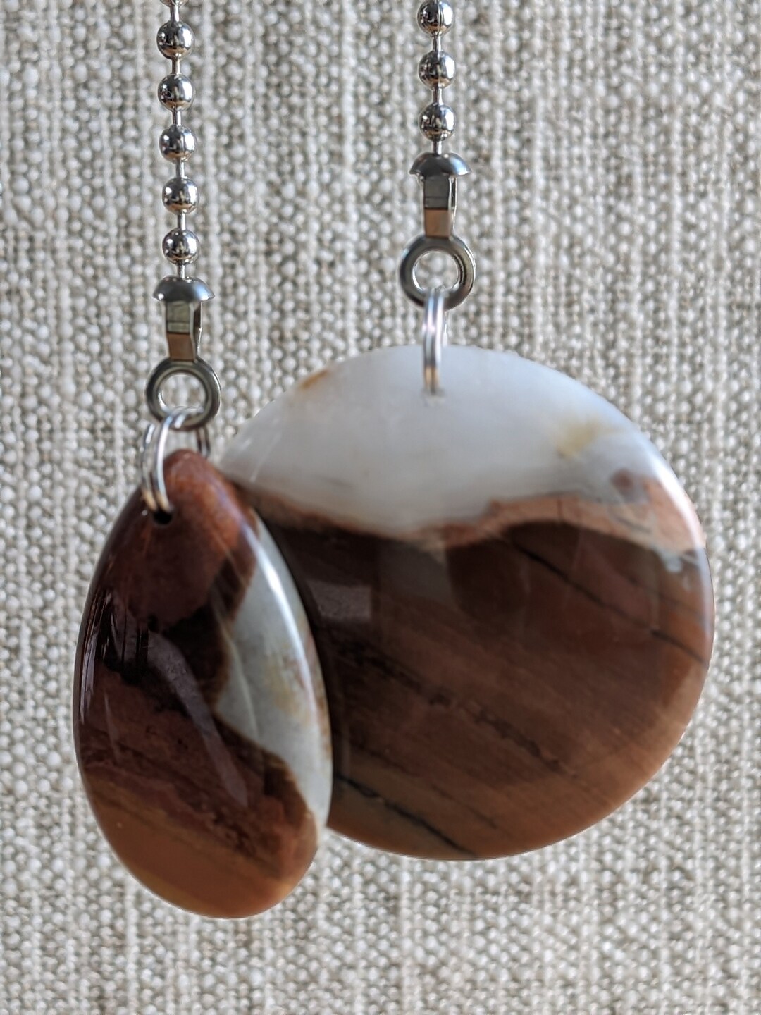 Decorative Fan Pulls, Ceiling Fan Pulls, Fan Pull Chain Set, Agate Fan