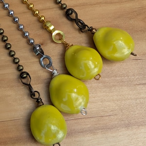 Meyer Lemon Pottery Ceiling Fan Pull: Bright Yellow Pull Chains, Kitchen Decor