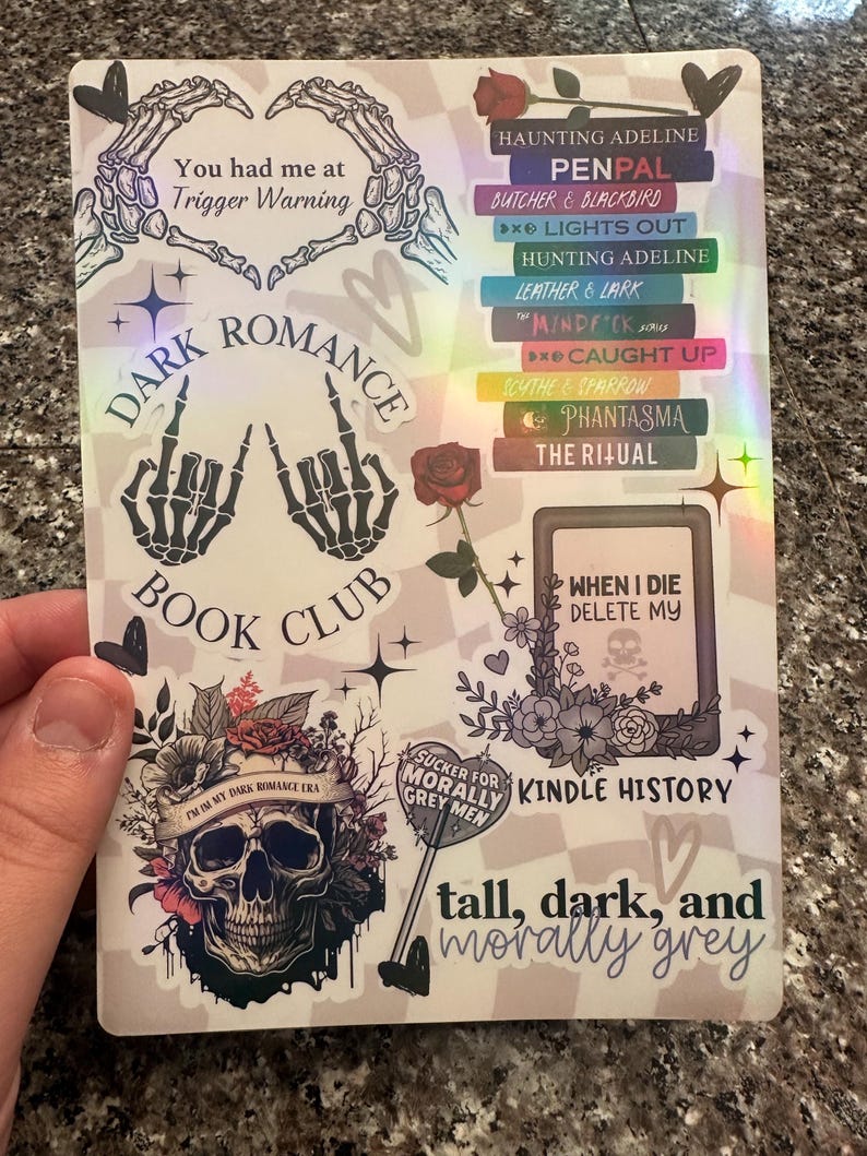 Dark Romance Kindle Insert: Bookish Cardstock Skin for Clear Case - Etsy