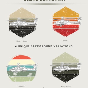 AH-64D Apache Helicopter Silhouette Side View | Digital Aviation Print | Ai Svg Png Pdf | T-shirt design