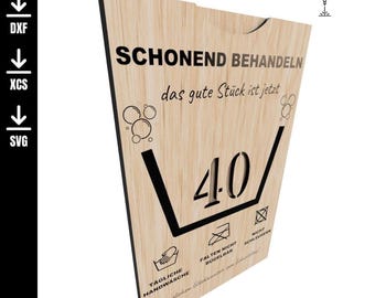 Digital Laser Cut File – Birthday Card with Money Slot – Laundry Label Design – SVG DXF XCS