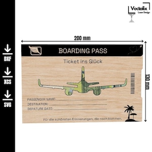 Arquivo digital para corte a laser | Bilhete para a Felicidade | SVG DXF XCS |