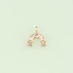 1pcs 18K Gold Filled CZ Rainbow Pendant Rainbow Charm for DIY Jewelry Finding Necklace Bracelet NY-1456