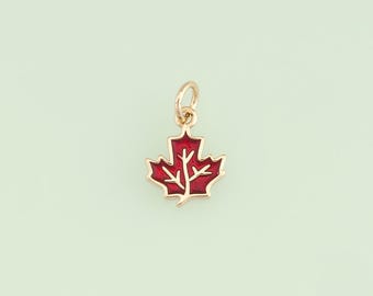 1pcs 18K Gold Filled Enamel Maple Leaf Pendant for DIY Jewelry Necklace Bracelet NY-1405