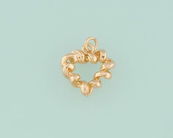 1pcs 18K Gold Filled Twisted Heart Pendant Charm for DIY Jewelry Finding Necklace Bracelet NY-58