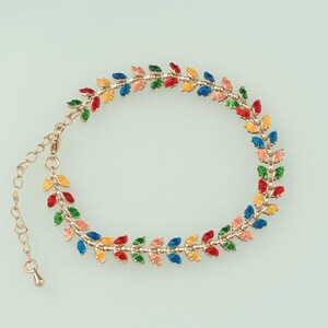 1pcs 18K Gold Filled Enamel Butterfly Bracelet Extended Chain Adjustable Beaded Bracelet,semi Finished Bracelet NY-1776