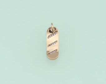 1 stks 18 K Gold Filled CZ Skateboard Hanger Sport Charm voor DIY Sieraden Vinden Ketting Armband NY-206
