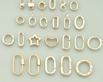 18K Gold Filled Lobster Clasp, Carabiner Clasp, Jewelry Making Supplies, DIY Necklace Bracelet Findings