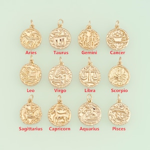 1pcs 18K Gold Filled Constellation Zodiac Pendant Jewelry for DIY Jewelry Necklace Bracelet NY-1620