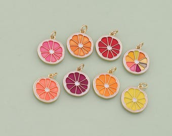 18K guldfyllt citronhänge fruktberlock för gör-det-själv smyckesökning halsband armband XT128