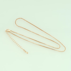Collier chaîne en forme de boîte rempli d&#39;or 18 carats, chaîne à maillons minces pour bijoux à bricoler soi-même trouver collier bracelet NY-845