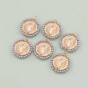 1pcs 18K Gold Filled Virgin Mary Pendant Our Lady Medallion Charm for DIY Religious Jewelry Finding Necklace Bracelet AD-1465