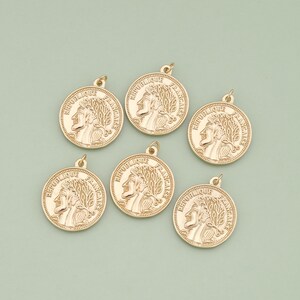 1pcs 18K Gold Filled Queen Pendant Greece Queen Charm for DIY Jewelry Finding Necklace Bracelet AD-969