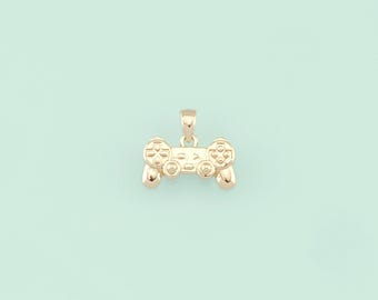 1 st 18K guldfyllt spelkonsolhänge gamepad-berlock för gör-det-själv-smyckesfynd, halsband och armband NY-425