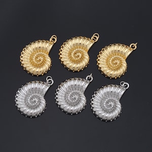 Pendentif coquillage rempli d&#39;or 18 carats breloque conque pour bijoux à bricoler soi-même trouver collier bracelet