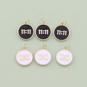 1 stks 18 K Gold Filled Enamel 11:11 Hanger Angel Numbers Charm voor DIY Sieraden Vinden Ketting Armband AD2575